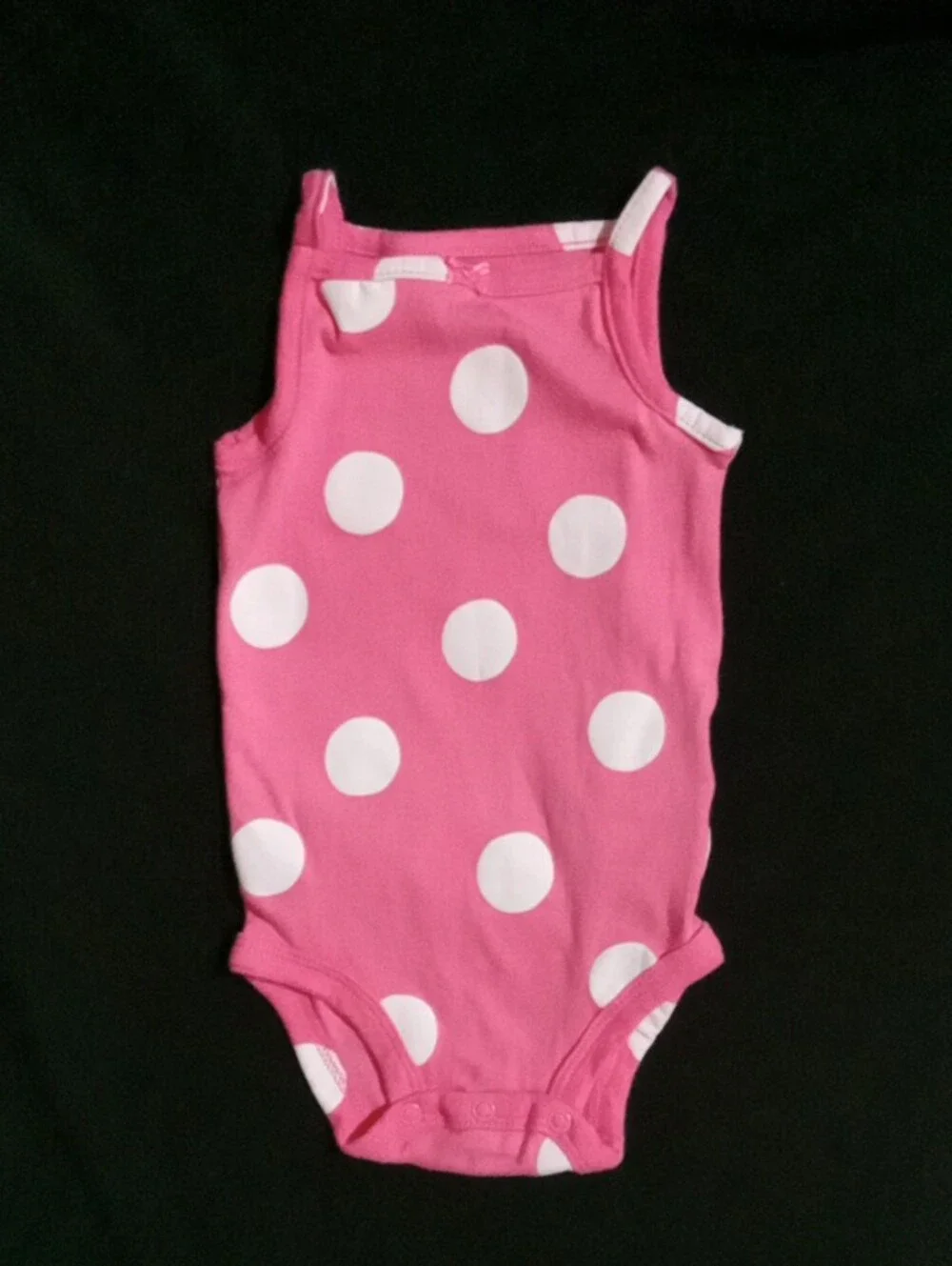Carter's Pink and White Polka Dot Sleeveless Bodysuit